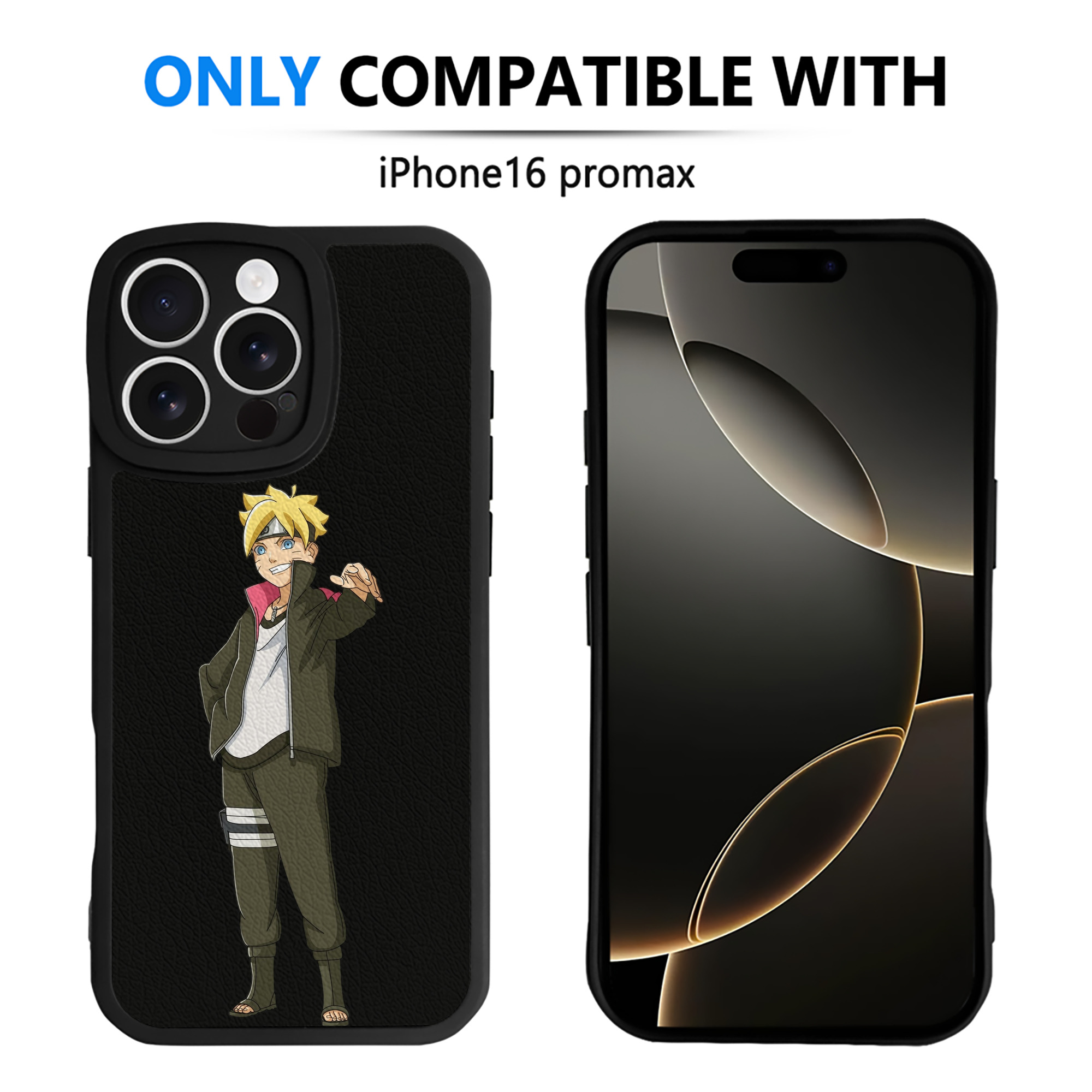 （画像用） NARUTO -ナルト- うずまき ボルト Uzumaki Boruto 【iPhone 16シリーズ対応】シリコンスマホケース（レザー調） 材質：シリコン